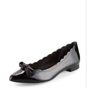 Kate Spade New York Black Patent Pointy Toe Eleni Flex Flats Sz 7